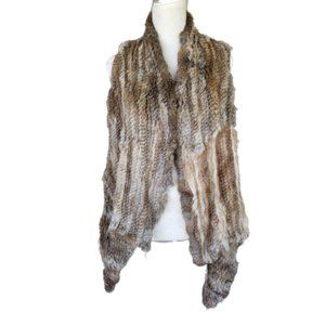 LaRok Luxe Rabbit Fur Sleeveless Vest Open Front M